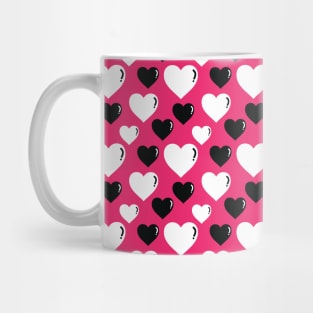 Black and Pink Hearts Pattern 027#001 Mug